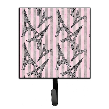 Jensendistributionservices Watercolor Eiffel Tower & Stripes Leash or Key Holder, 4.25 x 1 x 7 in. MI1705092